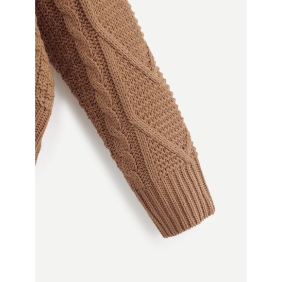 Mixed Knit Asymmetrical Hem Sweater - Picture 4 of 5